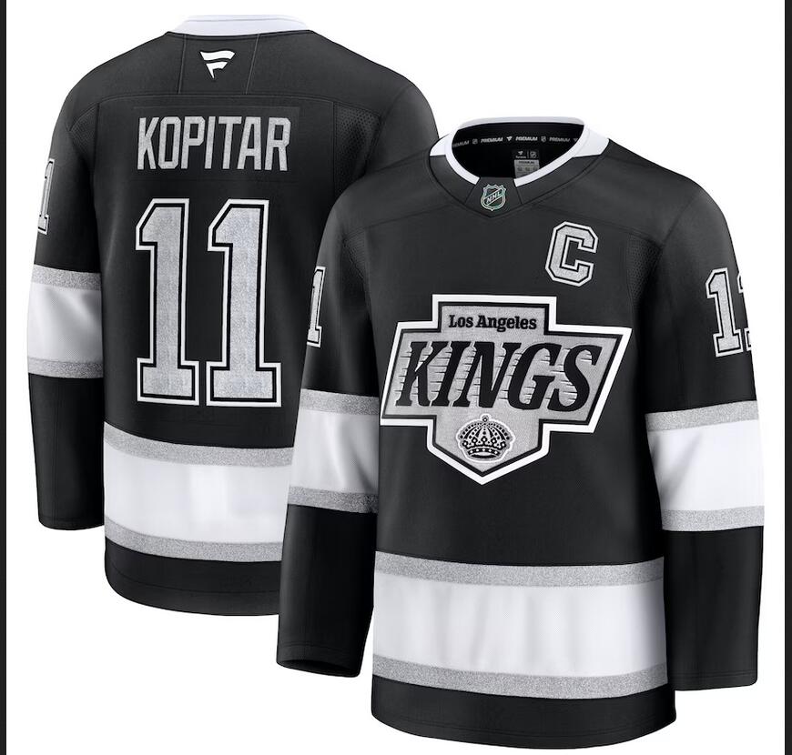 Men Los Angeles Kings Anze Kopitar Fanatics Black Home Premium 2024 Nike NHL Jersey->customized nfl jersey->Custom Jersey